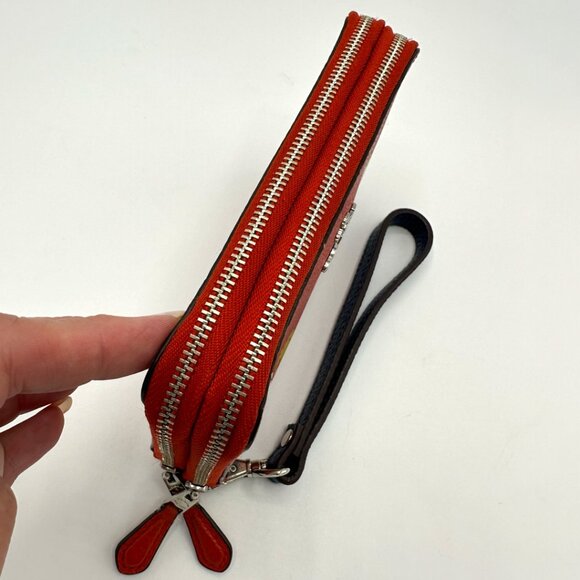 EUC Coach Wild Prairie Print Coated Canvas Double Zip Wallet/Wristlet #F53966 - Picture 7 of 13